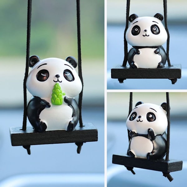 Panda Car Interiør Ornament Bil Bakspejl Pendant E E E