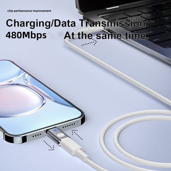 USB Type C - Lighting Converter -puhelinsovitin MUSTA Black