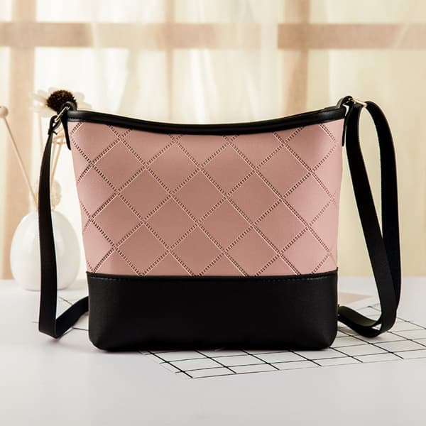Populära axelväskor Casual PU-läderväskor ROSA pink