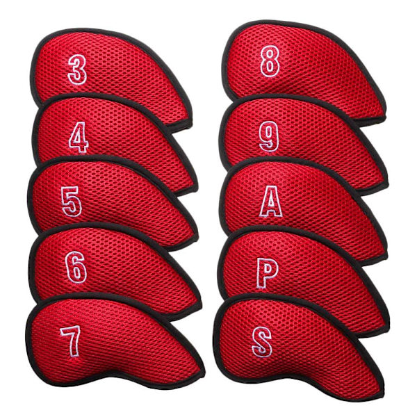 10ST Golf Iron Head Cover Club Headcover RÖD Red