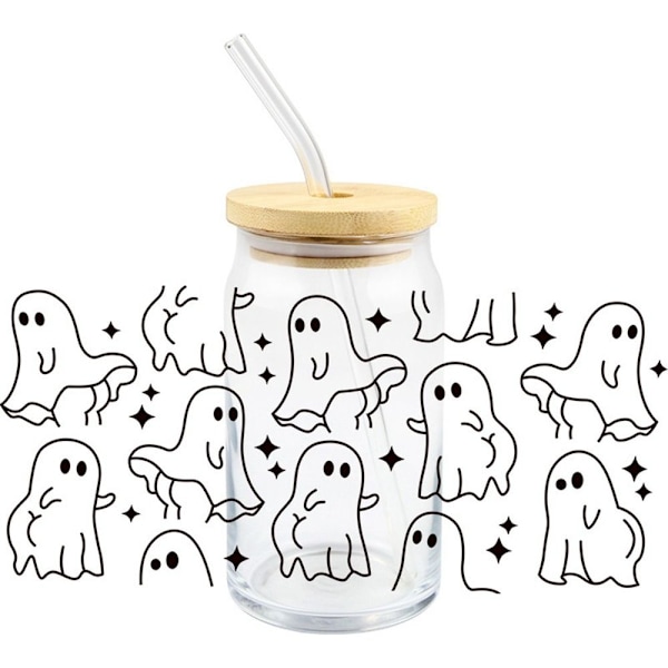 Uv Dtf Transfer Sticker Glasflasker Sticker STYLE 4 STYLE 4 Style 4