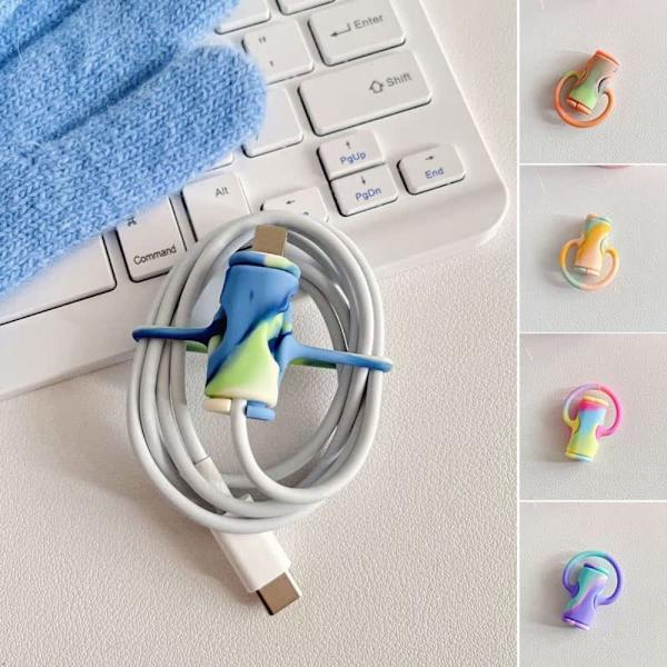 Data Cable Protector Silikon Data Cable Winder SORT SORT Black