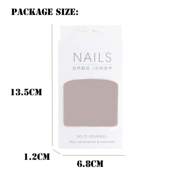 24 kpl False Nails Short Square French DZ150