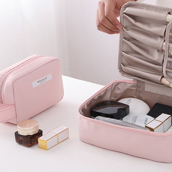 Kosmetisk väska Stor kapacitet toalettartiklar förvaringsväska rosa