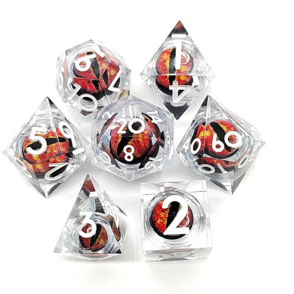 7 kpl Resin Dragon Eye Dice Halloween Longan Dice 5 5 5