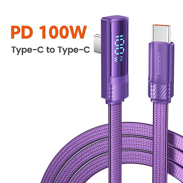 USB Typ C-kabel Snabbladdningskabel CC LILA CC LILA C-C Purple
