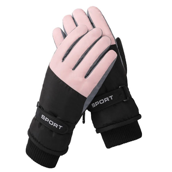 Kvinder Plys Handsker Snowboard Ski Handsker PINK pink