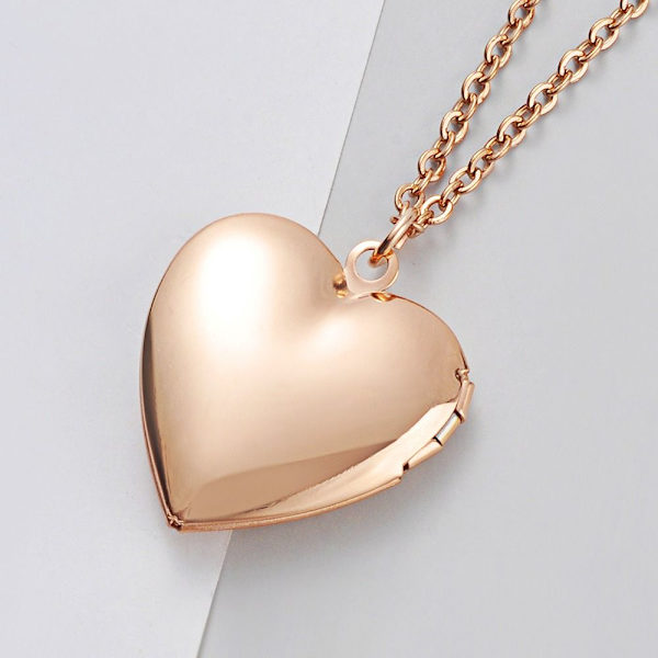 2ST Halsband Foto Bild Medaljong ROSE GULD Rose Gold