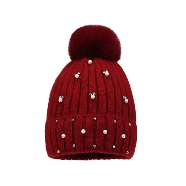 Vintermössa Stickad Cap ROSA pink