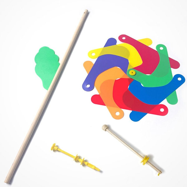 Fargerike solsikkevindmøller Layout Pinwheels Leker 4 4 4