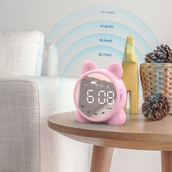 Langaton Bluetooth -kaiutin Älykäs herätyskello ääni PINK Pink
