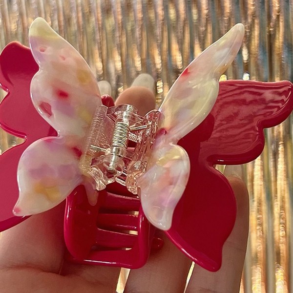 Butterfly Hair Clips Acetat Claw Clips PINK pink