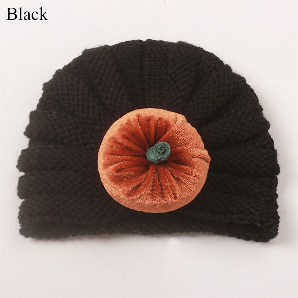 Infant Turban Baby Neulotut hatut MUSTA black