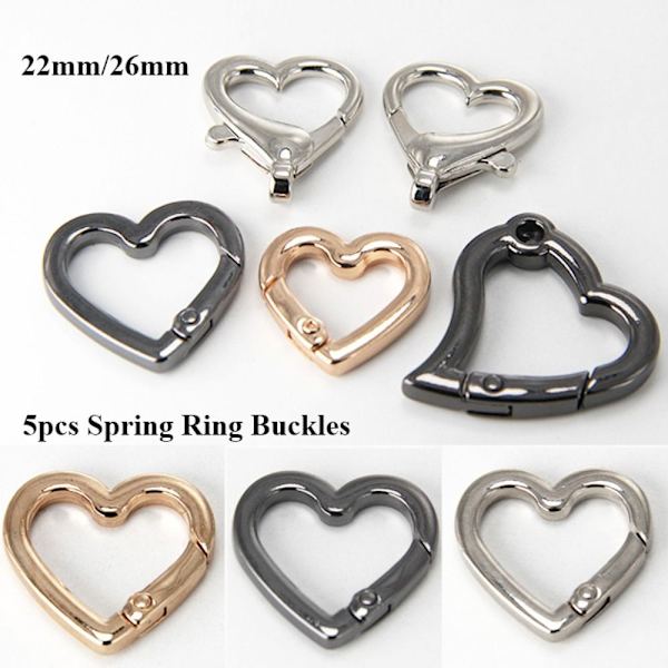 5kpl Jousirengas Soljet Karabiinit Kukkarot Käsilaukut SILVER Silver 22x15mm