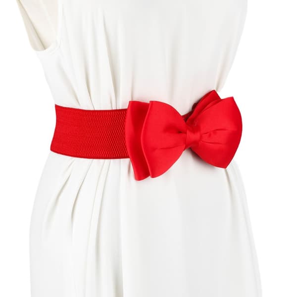 Bred stretch midjebälte Bowknot midjeband VIT white