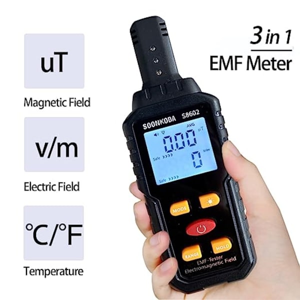 EMF Meter Strålingsdetektor Meter LCD EMF Detektor