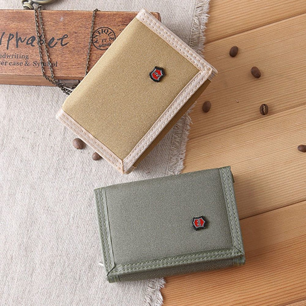 Canvas-lompakko Tri-fold Kolikkokukkaro ARMY GREEN army green
