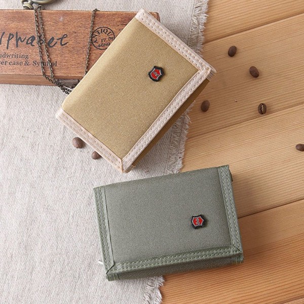 Canvas-lompakko Tri-fold Kolikkokukkaro VAALEANHARMAA light grey