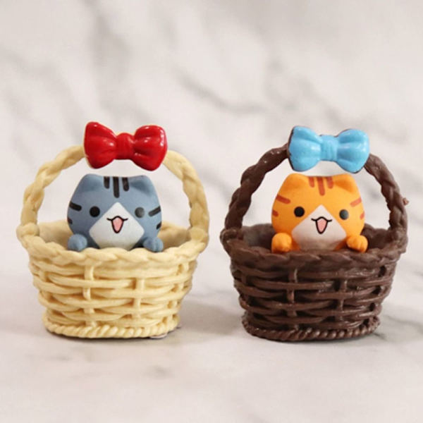 4PC Basket Cat Landscaping Micro Bonsai