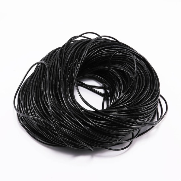 2 Meter Rund String Snor Halskæde Armbånd Reb SORT 5MM 5MM black 5mm-5mm