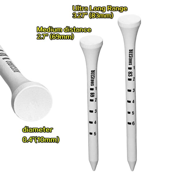 100st Golf Trä Tees Vit Randig Golf Tee 83MM 83MM 83mm
