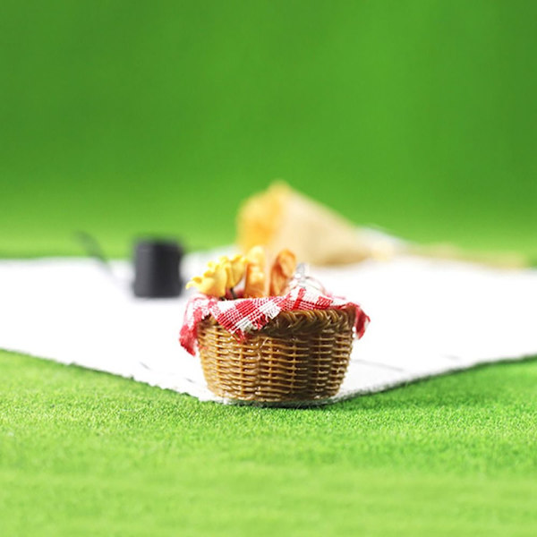 Miniatyyri leipäkori nukkekodin ruoka VIHREÄ green