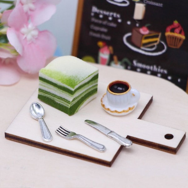 1 sett Miniatyrkakebrød DIY Dessert MATCHA MATCHA Matcha