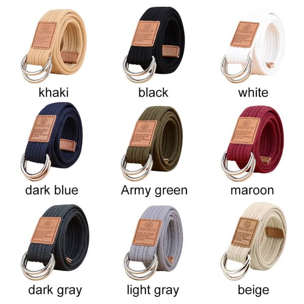 Nylon bälte Dubbelring Midjeband LJUSGRÅ light gray