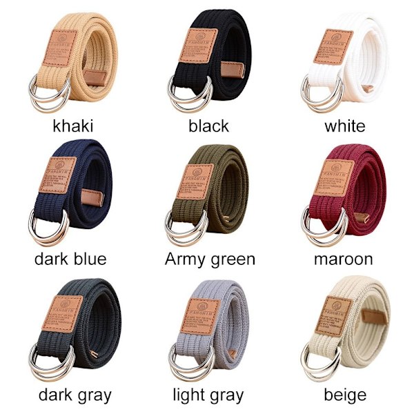 Nylon punottu vyö kaksoisrengas vyötärönauha TUMMAN SININEN dark blue