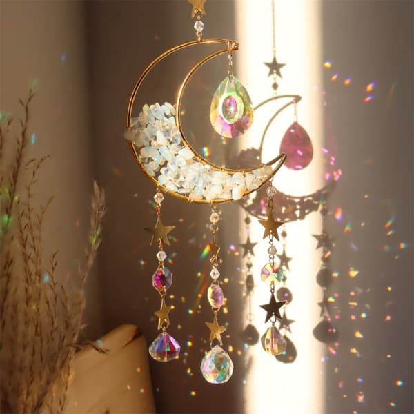 Crystal Moon Wind Chime SININEN blue