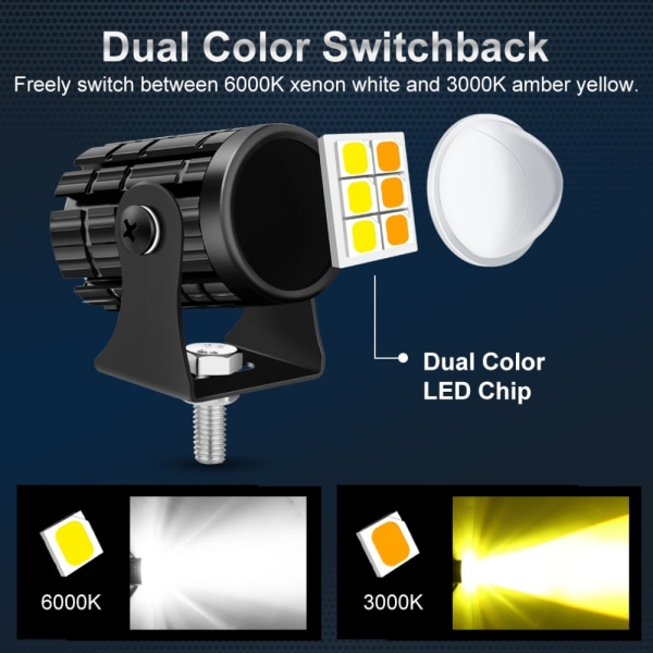 1/2kpl LED-ajovalo Moottoripyörän ajovalot 2kpl 2kpl 2pcs