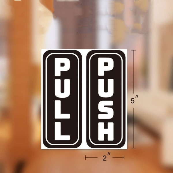 Push Pull Stickers Dørskilt Sort