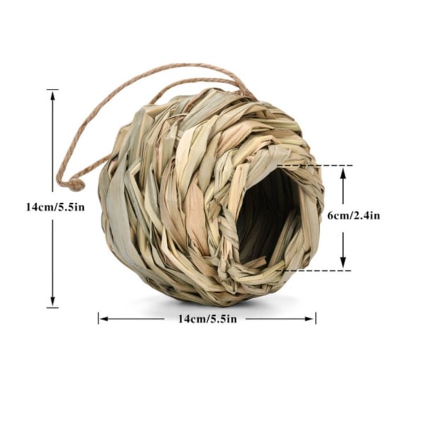 Reed Grass Bird Nest Håndvevd Bird Nest 14CM 14CM 14cm