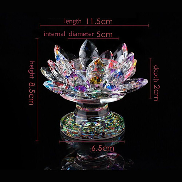 Crysta Lotus Flower Ornament Lotus Flower Figuuri LÄPINÄKYVÄ transparent