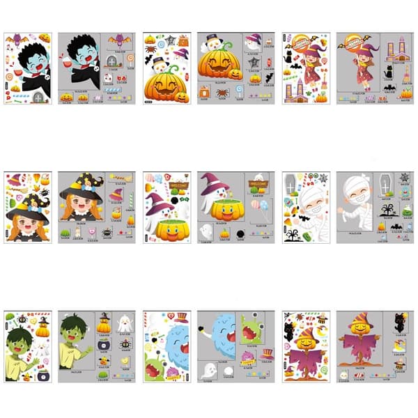 Halloween statiske klistremerker Pumpkin Bats Witch 2 2 2