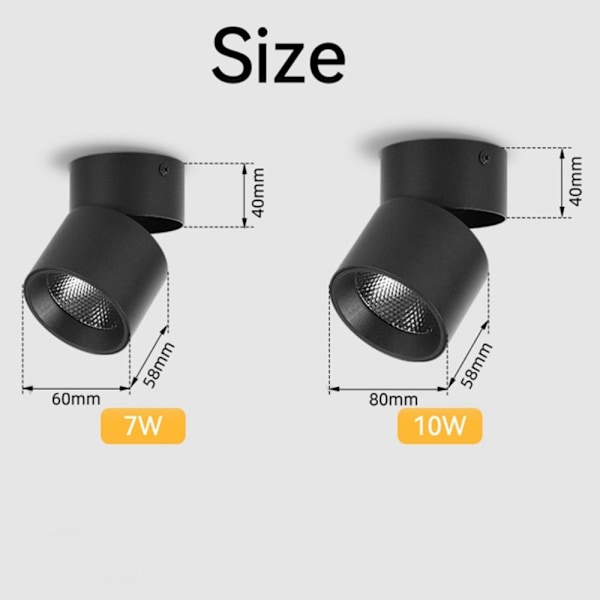 Spot LED Spots Lampe SORT 10W KALDT LYS 10W KALDT LYS black 10W Cold Light-10W Cold Light