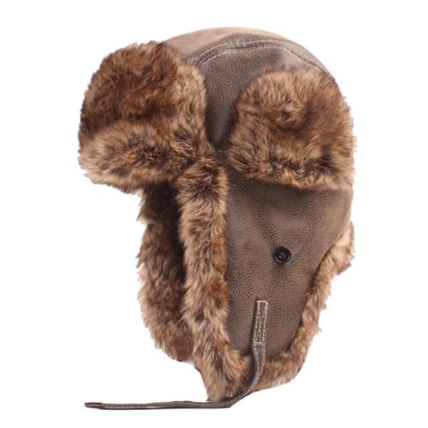 Vinter Trapper Hat Øreklapper Termohætter Kold KAFFE Coffee L（55-59cm）-L（55-59cm）