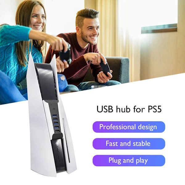 Game Console Extender Laddare USB Hub för PS5