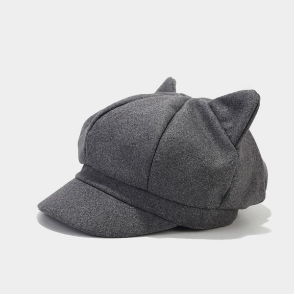 Cat's Ears Hat Beret Hat SVART Black