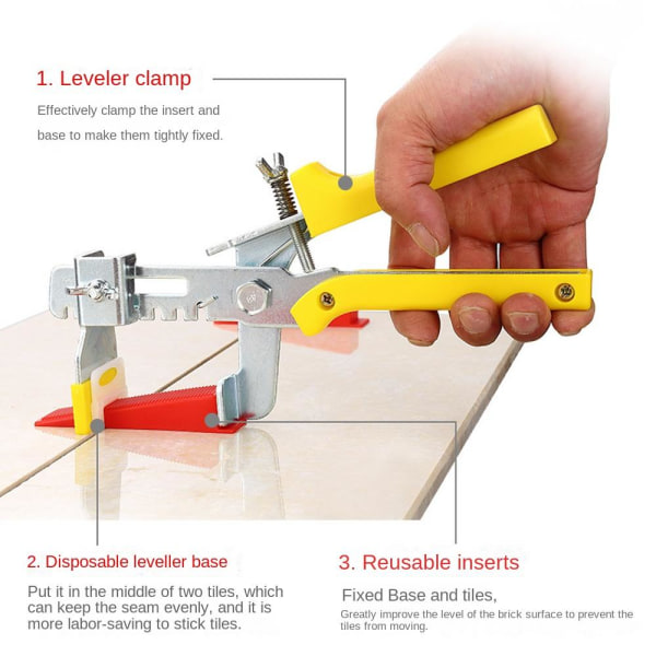 Clips Tang Spacer Tile Leveling System Flisegulv Yellow