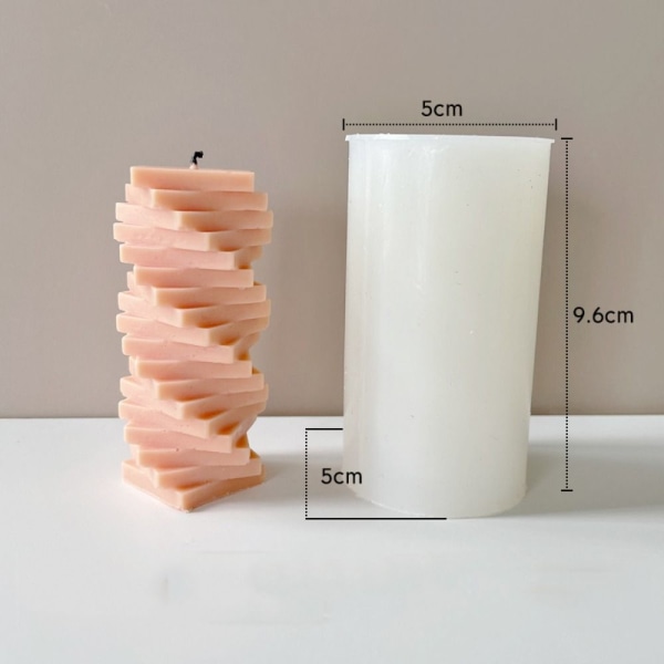 Spiral Fyrkantig Kolumn Form MOULD Konstvaxform Form
