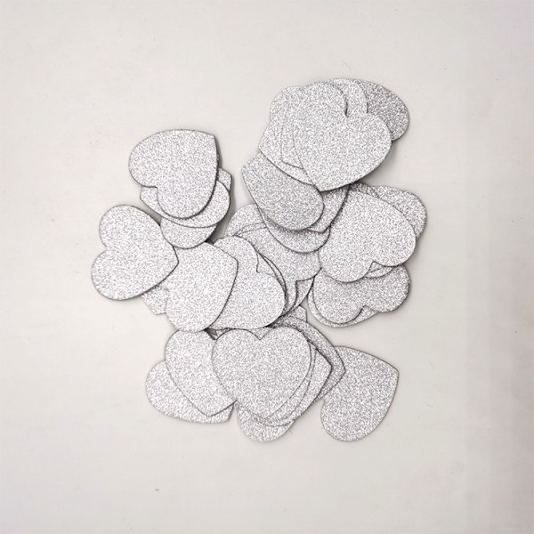 200 stk papirkonfetti papirrester SØLVHJERTEFORM HJERTE Silver Heart Shape-Heart Shape