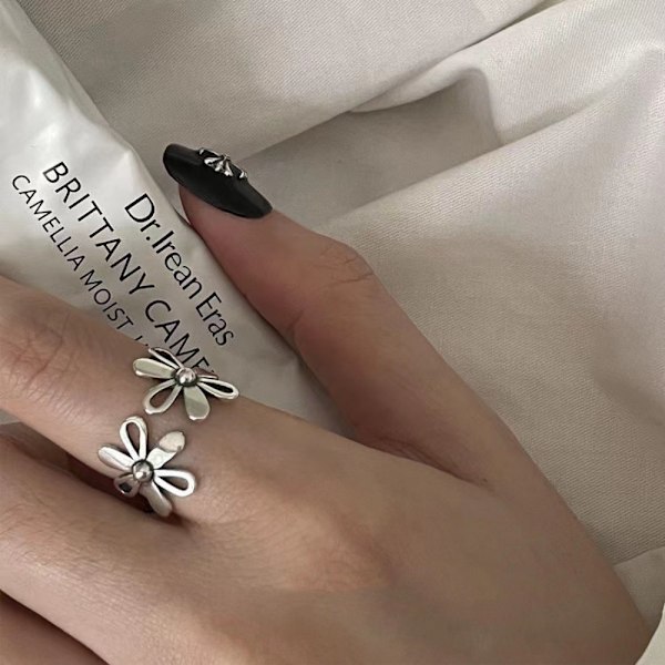 3stk Bue Knop Ringe Åbne Ringe BLOMST-3STK BLOMST-3STK Flower-3pcs