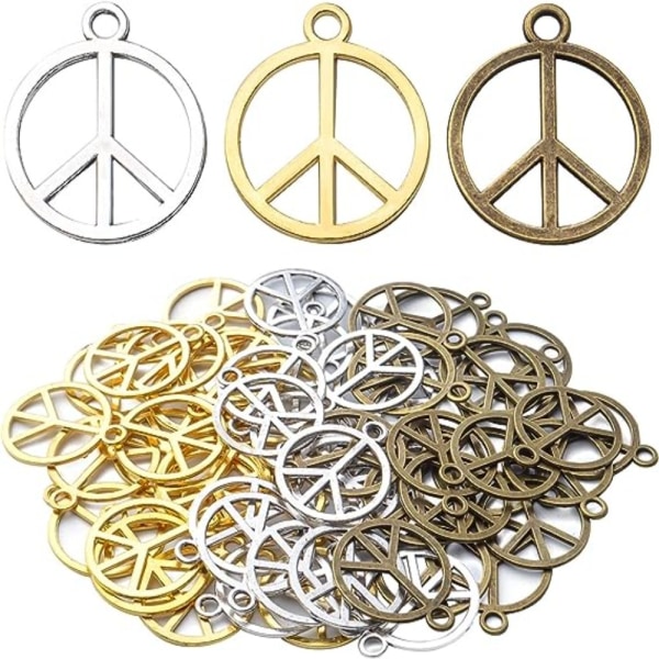 Peace Sign Pendant Charms Beads
