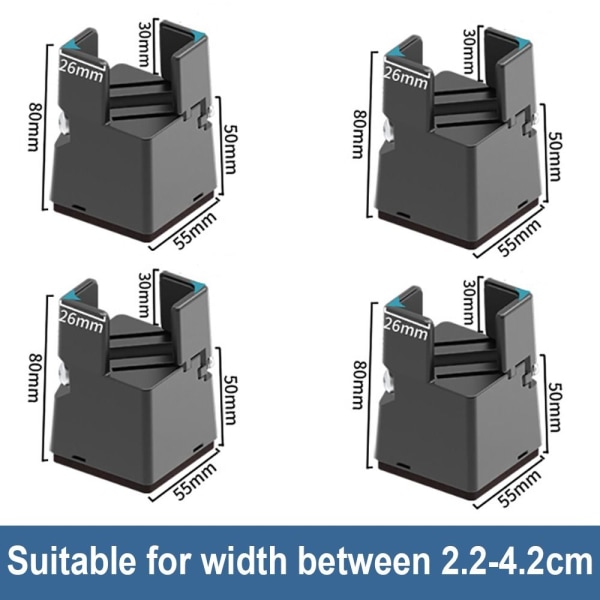 4 ST Fotdyna Möbelhöjning SVART-50MM SVART-50MM Black-50mm