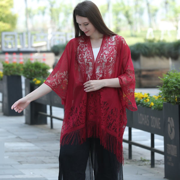 Aftenkjoler Sjal Lady Cape Wraps VIN RØD VIN RØD Wine Red