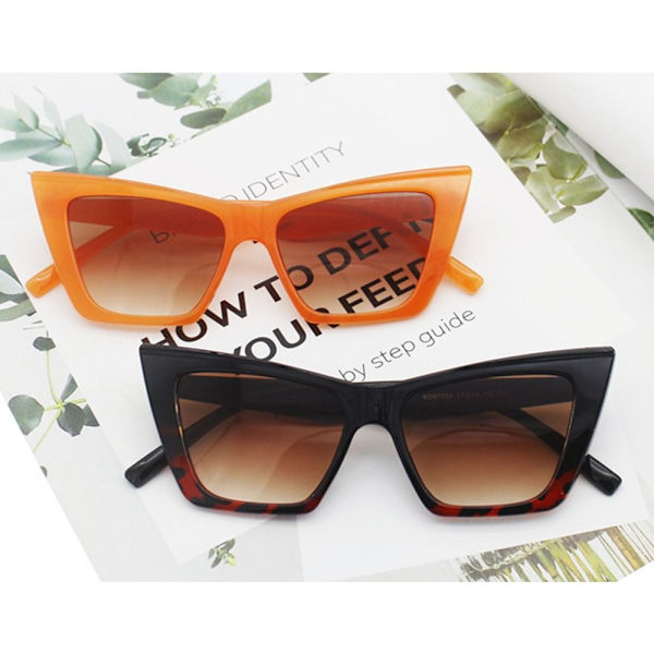 Cat Eye Solbriller Firkantede Solbriller SORT LEOPARD SORT Black Leopard