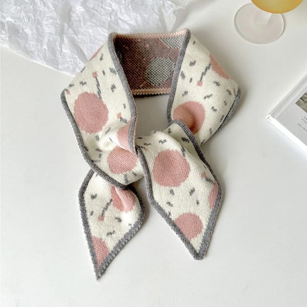 Liten Stickad Sjal Rosa pink
