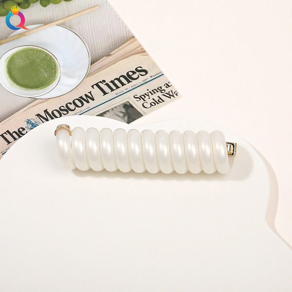 3ST Telefonlinje Hårband Elastiskt gummiband VIT white