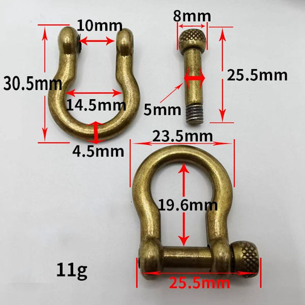 5 st Karbinhake D Bow Staples 3 3 3